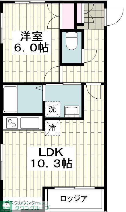 CLAIR(1LDK/2階)の間取り写真