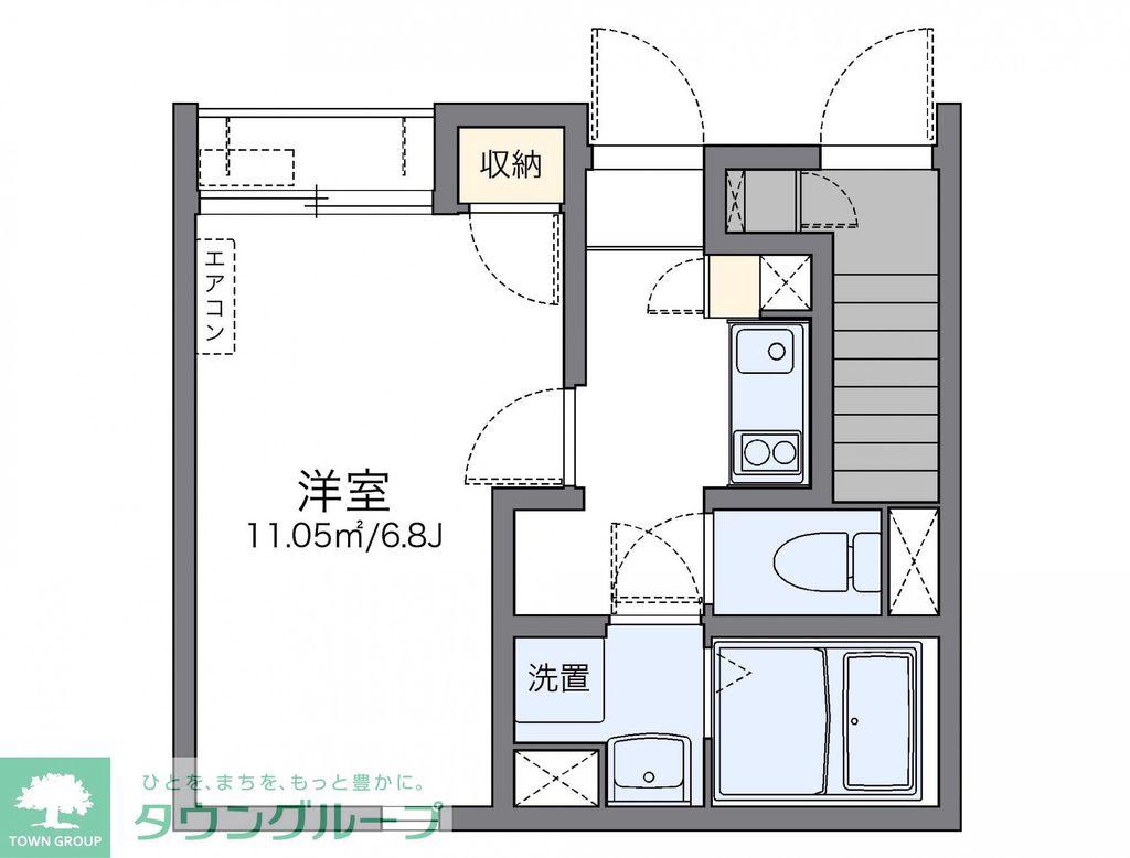 レオネクスト榊(1K/1階)の間取り写真