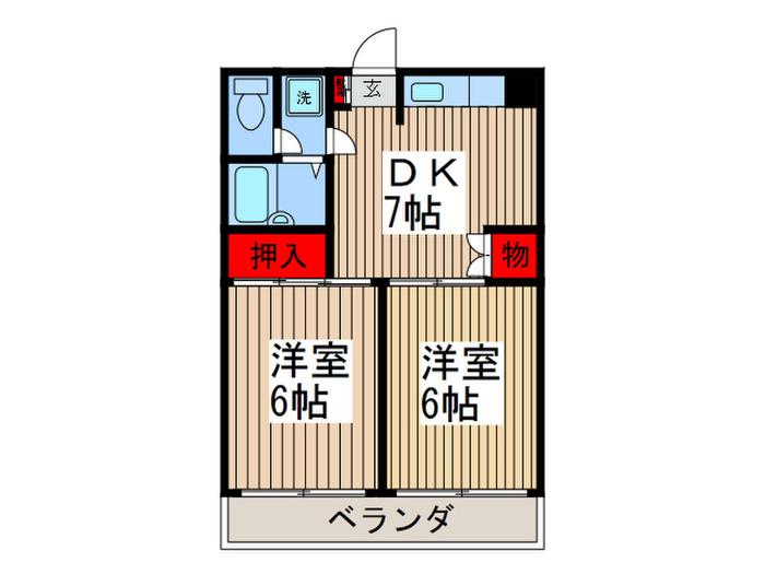第二ドリームハイツ(2DK/1階)の間取り写真