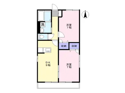 CLAIR・II(2DK/1階)の間取り写真