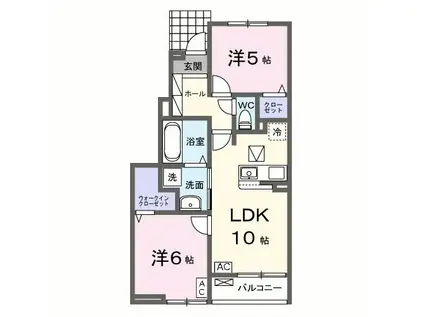 ソレイユ・GIFU(2LDK/1階)の間取り写真