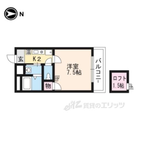 EARTH COURT 清水(1K/3階)の間取り写真