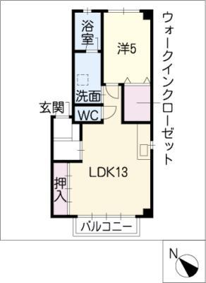 カーサボニート(1LDK/1階)の間取り写真