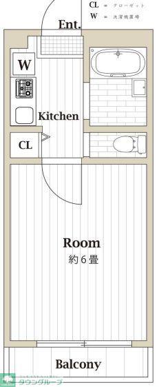 プレステージ立川(1K/3階)の間取り写真