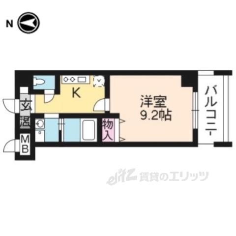 パルティール藤Ⅱ(1K/5階)の間取り写真