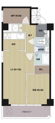 中銀日本橋浜町マンション(1SLDK/3階)の間取り写真