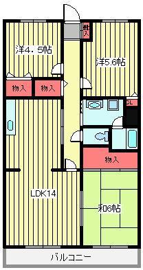 FKパストラルハイツ(3LDK/6階)の間取り写真