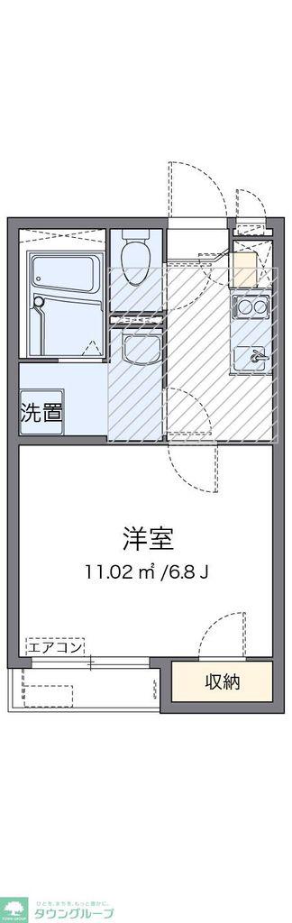 ミランダグランメゾン千代田(1K/1階)の間取り写真