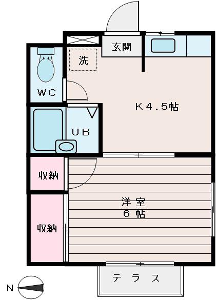 平井ハイツ(1K/1階)の間取り写真
