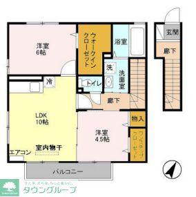 サンモール北入曽A(1LDK/2階)の間取り写真