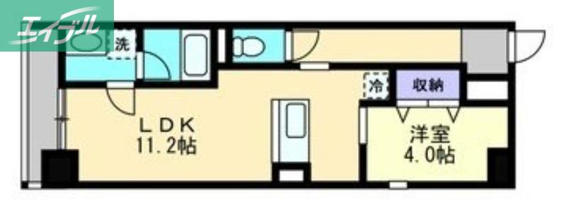 ミモザヒルズ大雲寺(1LDK/4階)の間取り写真
