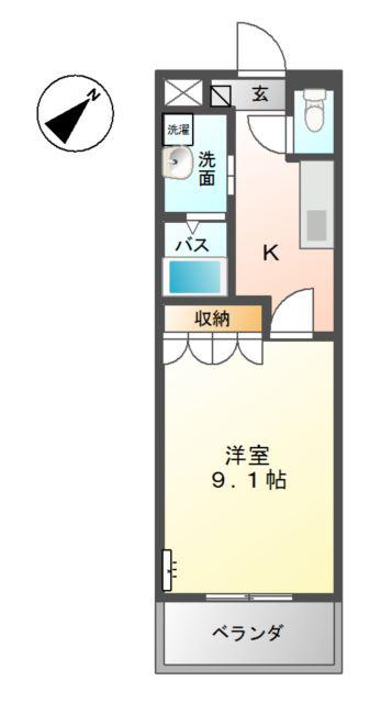 コーポJIN(1K/2階)の間取り写真