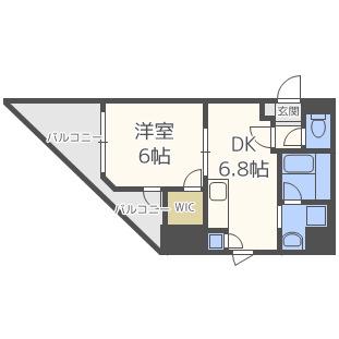アプライズ西長堀(1DK/9階)の間取り写真