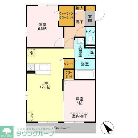 クレストール北館(2LDK/2階)の間取り写真