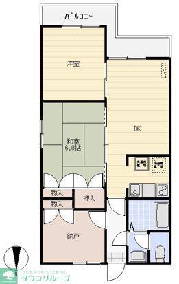 エスポワール古家(2SDK/2階)の間取り写真