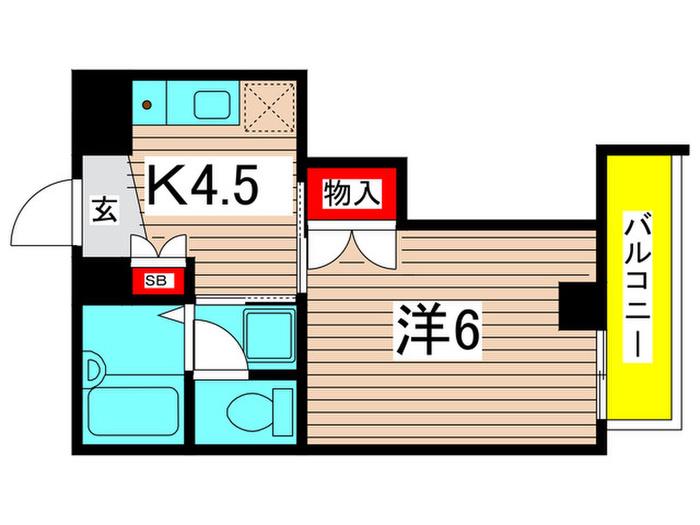 パステルハイム(1K/4階)の間取り写真