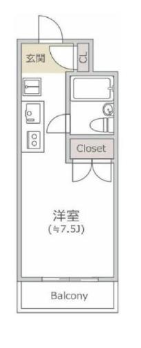 トラスティふじの木(1K/2階)の間取り写真