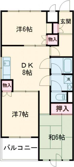 ハイツ永井(3DK/3階)の間取り写真