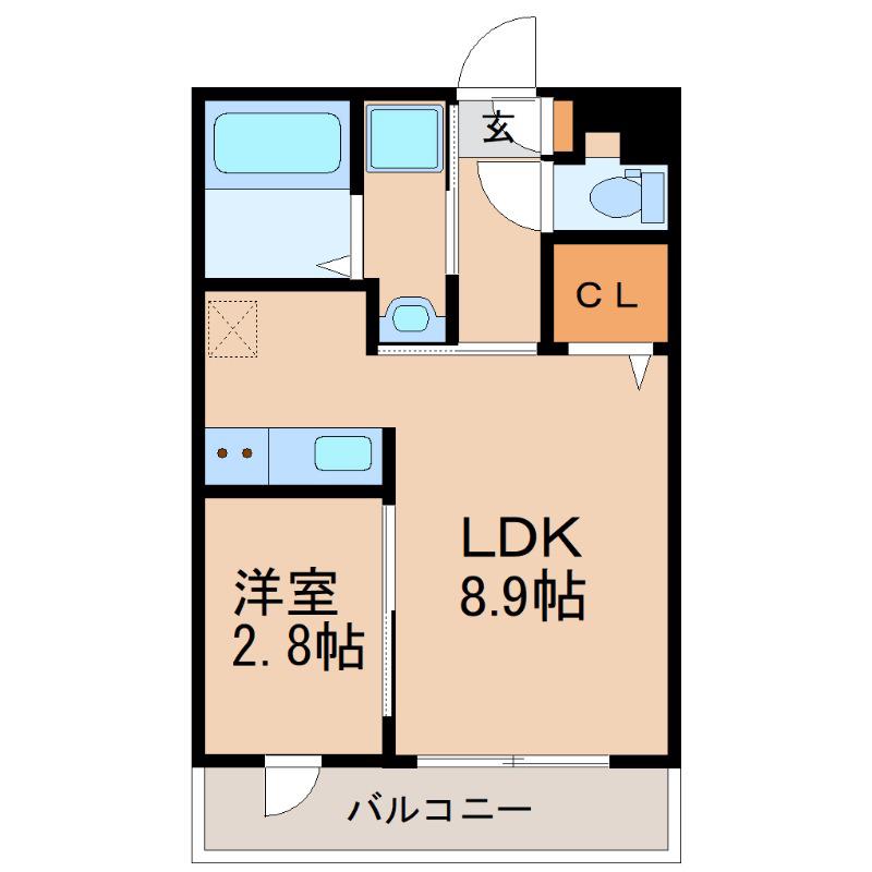 A/RAIDO(1LDK/2階)の間取り写真