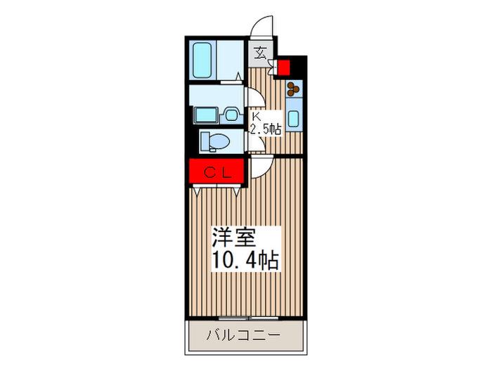 マイトカジヤ(1K/3階)の間取り写真
