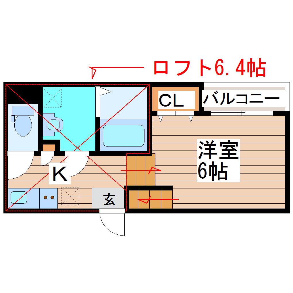 ハーモニーテラス平成(1K/1階)の間取り写真