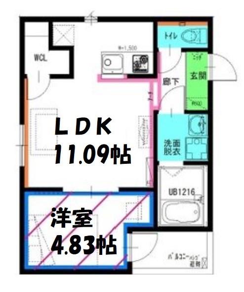 RADIANCE名城公園 N棟(1LDK/3階)の間取り写真