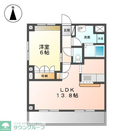 サン・オアシス(1LDK/3階)の間取り写真
