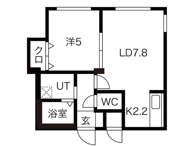 ベルリネッタ豊平(1LDK/4階)の間取り写真