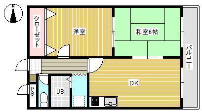 ラフォーレASAMI(2LDK/2階)の間取り写真