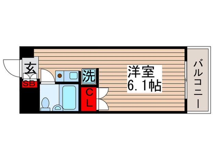 プライムアーバン勝どき(ワンルーム/9階)の間取り写真