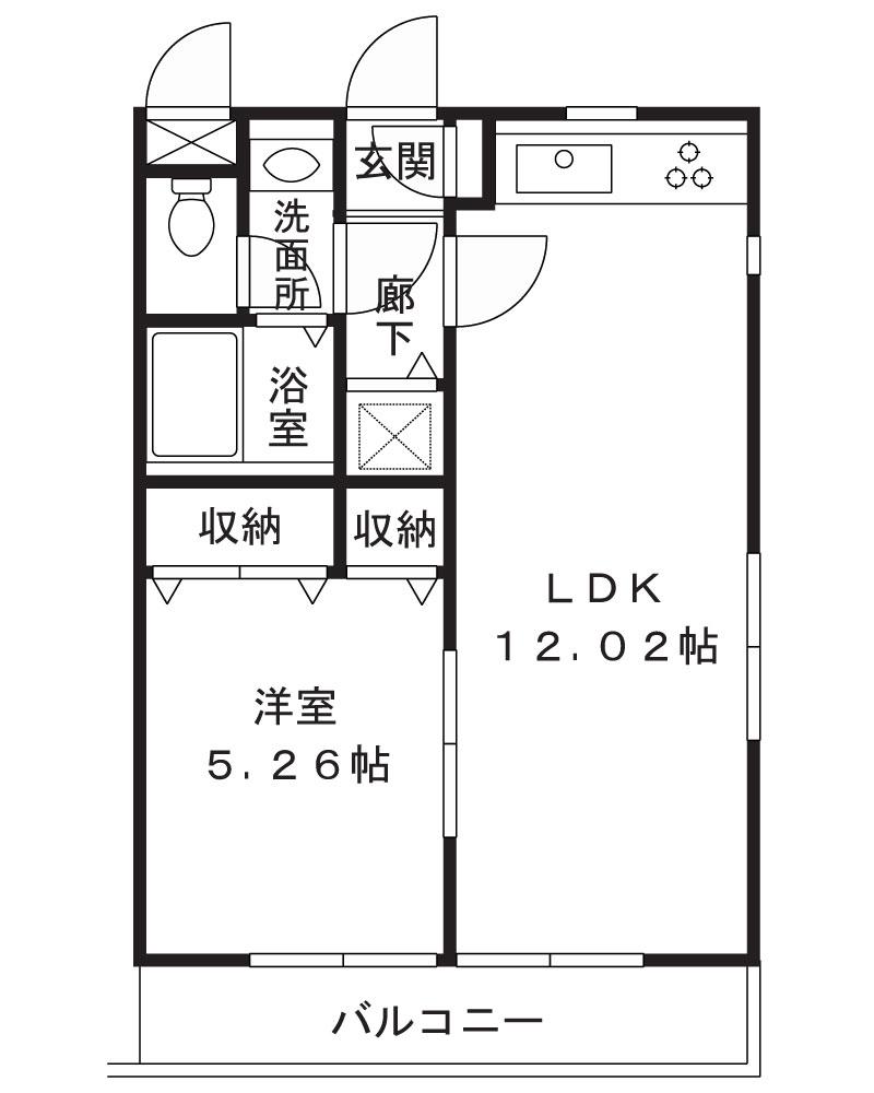 ＪＲ南武線 武蔵中原駅 徒歩25分 3階建 築22年(1LDK/3階)の間取り写真