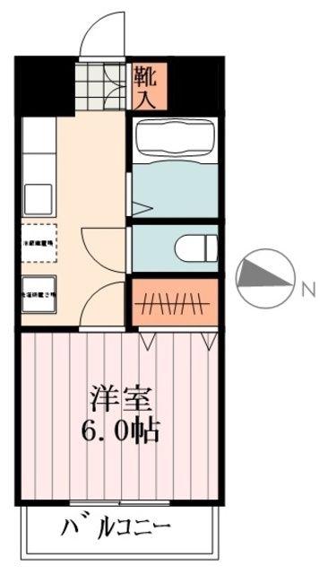 カリーノ福生(1K/5階)の間取り写真