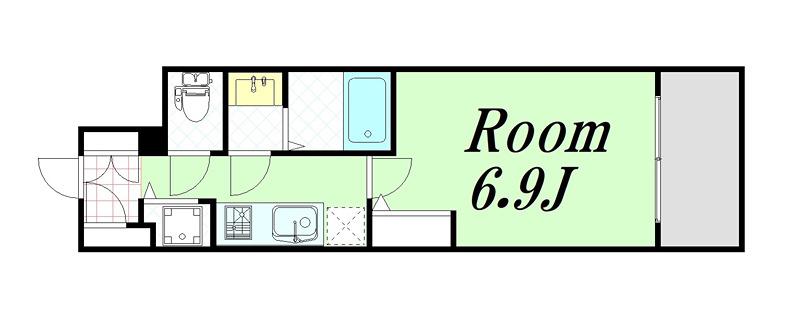 エスリード松屋町サウス(1K/9階)の間取り写真