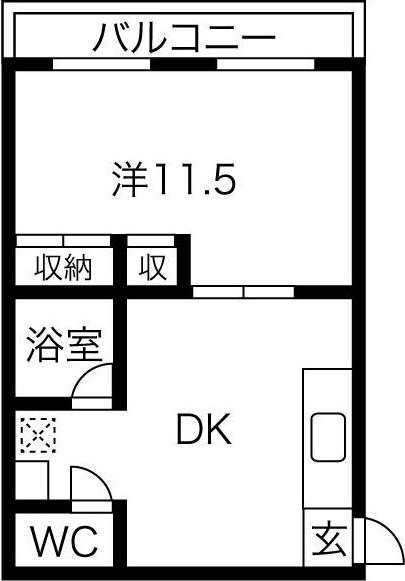 桜通コーポ(1DK/2階)の間取り写真