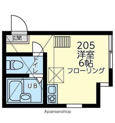 ユナイト追浜ヴィーナス(ワンルーム/2階)の間取り写真