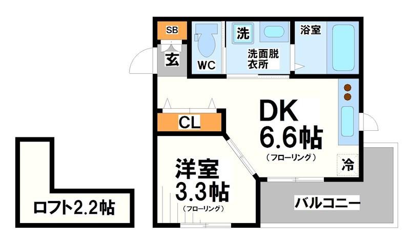 LUPINUS(1DK/1階)の間取り写真