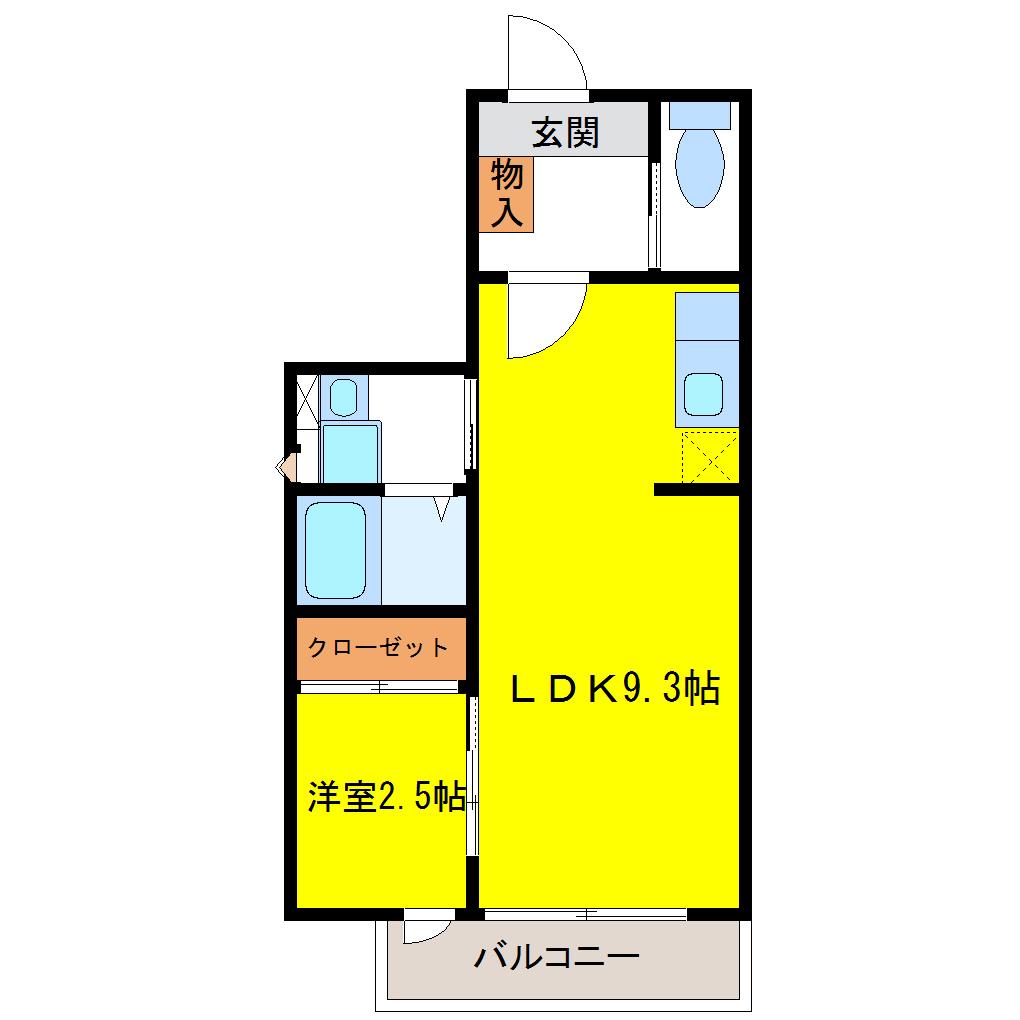 ラ・クラス モリオカ(1LDK/1階)の間取り写真