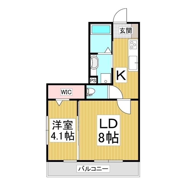 えんてらす飯田(1LDK/3階)の間取り写真