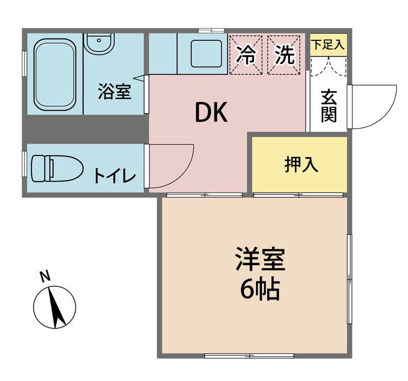 メゾン2(1DK/1階)の間取り写真
