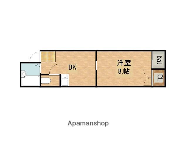 荻田第6ビル(1DK/3階)の間取り写真