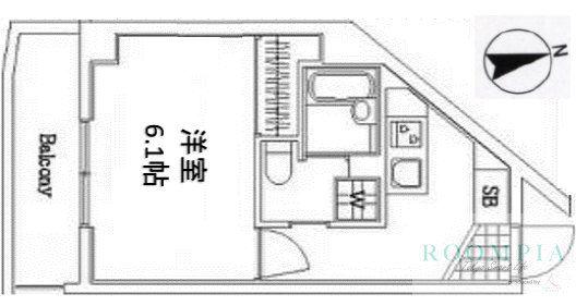 スカイコート新宿落合南長崎駅前(1K/4階)の間取り写真