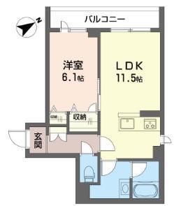 メゾンキング(1LDK/2階)の間取り写真