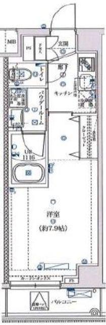 SQUARE CITY 東白楽 MAXIV(1K/6階)の間取り写真
