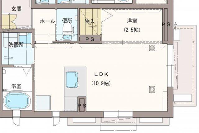 オーブ今朝白(1LDK/3階)の間取り写真