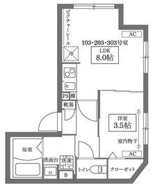 COCOCUBE南長崎(1LDK/1階)の間取り写真
