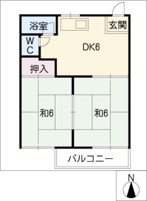 フォーブル後藤(2DK/2階)の間取り写真