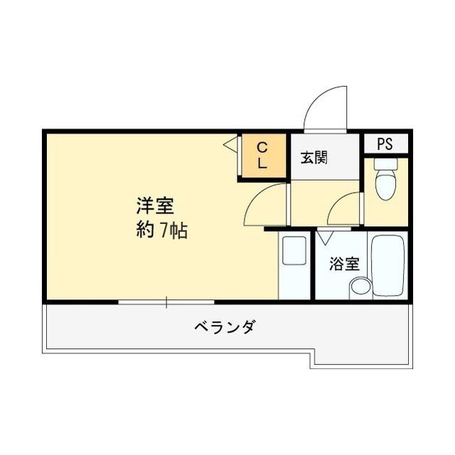 ロイヤルメゾン(ワンルーム/4階)の間取り写真
