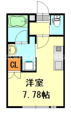 LA LUCE(ワンルーム/2階)の間取り写真