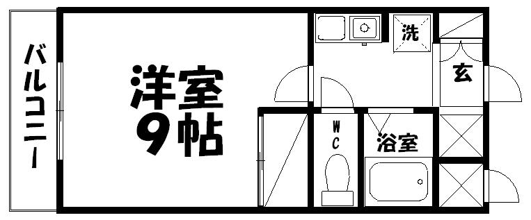 コンフォート野口(1K/3階)の間取り写真