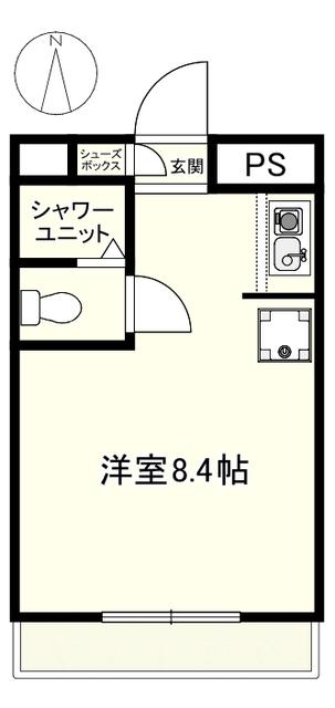 江田佐藤ビル(ワンルーム/4階)の間取り写真